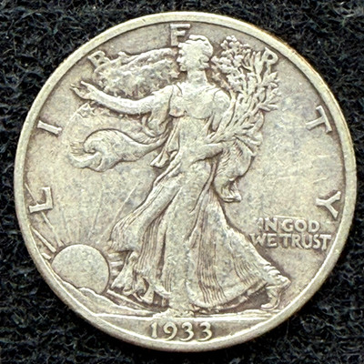 1933-S Walking Liberty Half Dollar Better Date 90% Silver Looks VF35 Raw