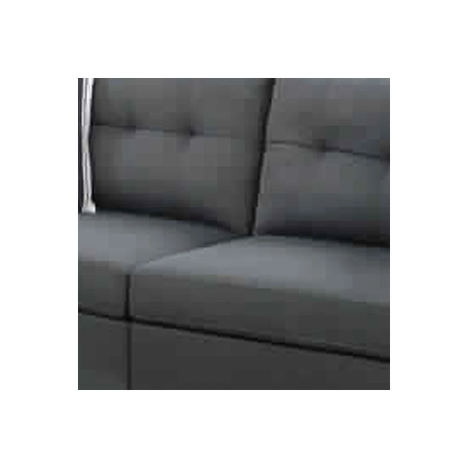 Juego de sofá de 2 piezas de polifibra brillante Benjara gris carbón Foto 3 de 4