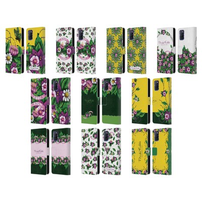 OFFICIAL FRIDA KAHLO PURPLE FLORALS LEATHER BOOK WALLET CASE FOR OPPO PHONES