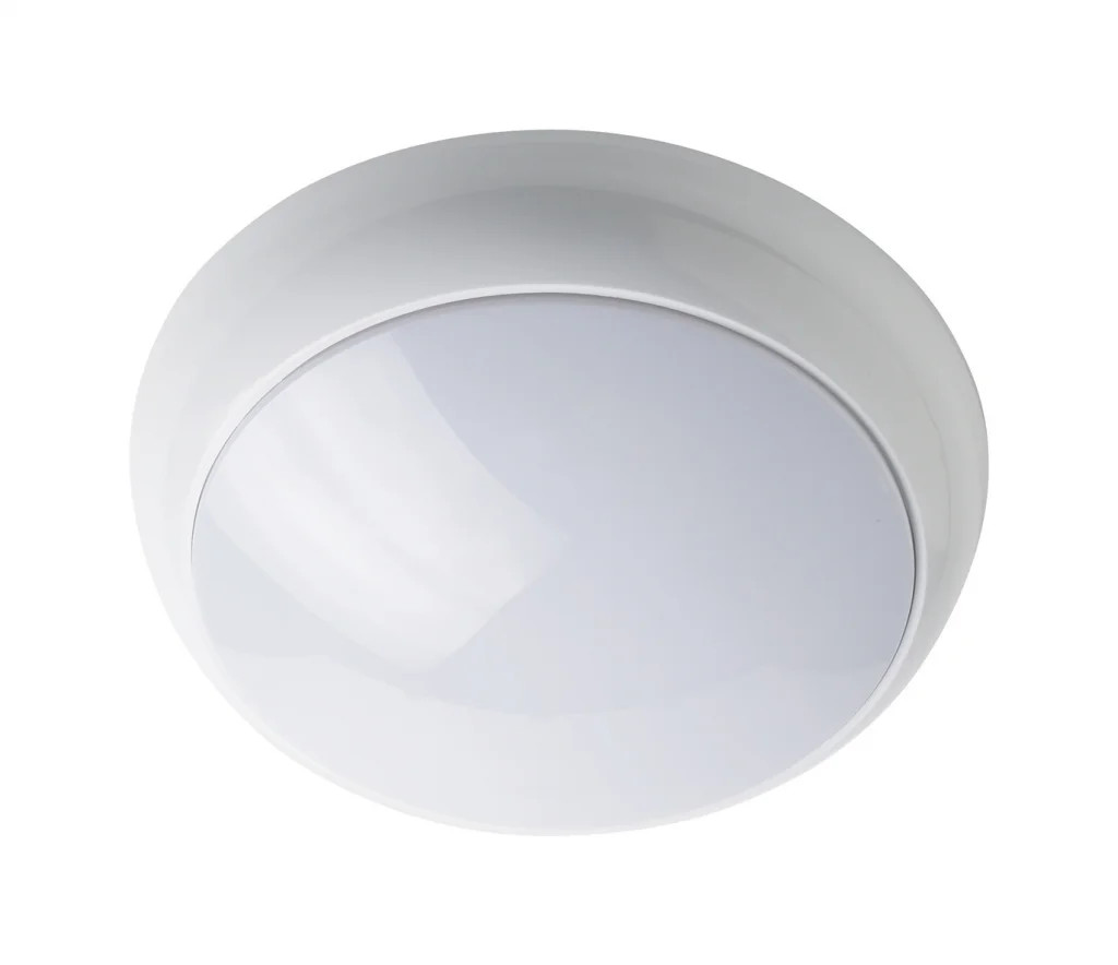 Bulkhead Light White Lunar 3X3 LED IP65 Corridor Microwave Motion Sensor