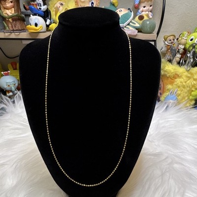 Dainty Necklace 18inch, Ball/Bead 1.3mm Chain 14k Gold Filled, Lobster Clasp