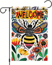 Startlit Patio Welcome Spring Summer Garden Flag 12X18 Double Sided Small Summer