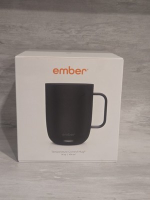 EMBER 14Oz. Black Temperature Control Heated Smart Cup Coffee Mug 
