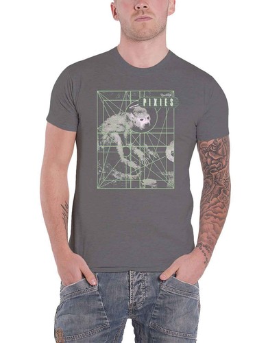 T-shirt Ufficiale Pixies Doolittle, Grigia, Unisex, Cotone, Nuova UK