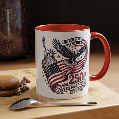USA Anniversary Mug Retro Patriotic American Gift Coffee Tea Cup Present