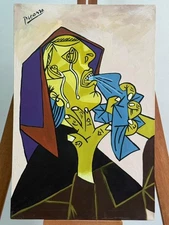 Pablo Picasso Oil Painting on canvas Sealed  Antique Unframed measure 40x60 cm