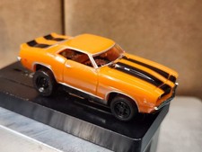 T-DASH CHASSIS WITH LIGHT ORANGE T-JET CHEVELLE BODY BOTH NEW HO SLOT CAR