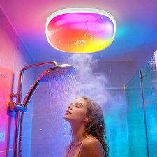 IP65 Waterproof Rechargeable Shower Light - 6″ 300LM Bright, 16 Colors Bathroom