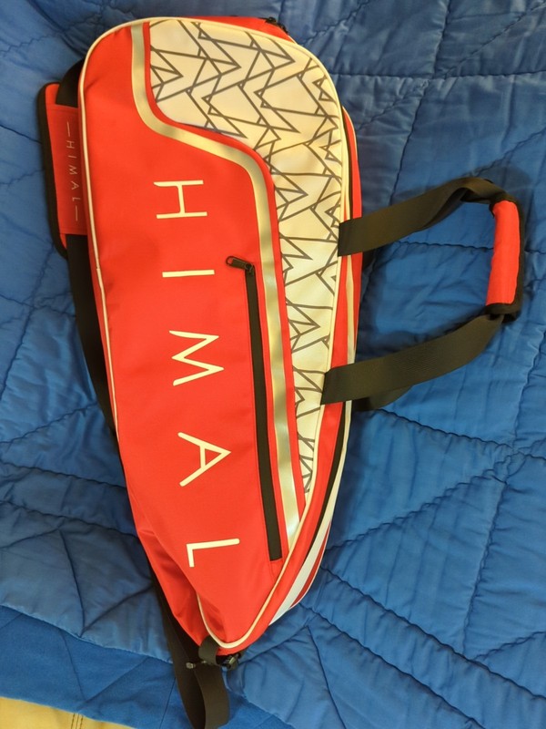  HIMAL Dual Racket Bag With Pockets !! Beautiful Bright Red!! New, Clean, Nice..