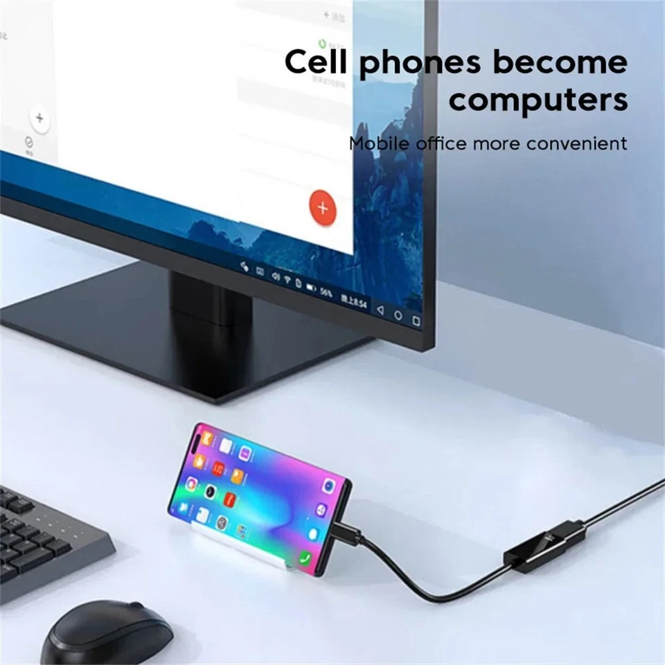 Type C zu HDMI Adapter TypeC to HDMI Converter HD 4K USB Adapter MacBook Samsung - Bild 3 von 4