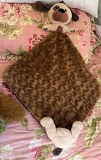 Brown Puppy Dog Lovey Swirled Fur Security Blanket Toy Plush Nursery Velour