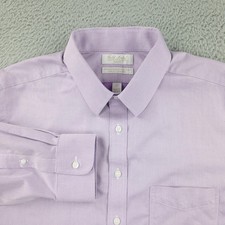 Roundtree Yorke Gold Label Dress Shirt Mens 17.5 Purple Slim Fit
