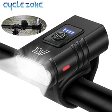 1pc LED Bike Headlight Type-C Rechargeable Front Light 6 Modes MTB Road Cycling