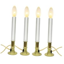 Christmas Electric Window Candle Lights with Gold Plated 4 Pack 1 Lights-gold