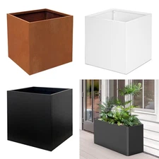 Large Metal Planter Box Heavy Steel Garden Planters for Outdoors Porch Yard Deck