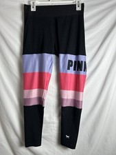 Victoria's Secret Pink Ultimate Leggings Black Pink Purple Women Size Medium