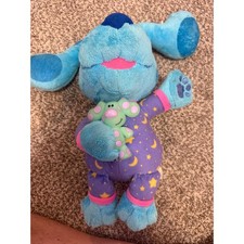 Blue s Clues You Bedtime Blue Plush Toy with Green Puppy, Purple Pajamas