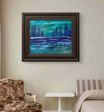 Original Art "Serene" 16x20 Canvas Expressionism Abstract Design Home Art