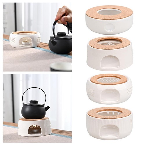 Réchaud à Thé Céramique Avec Bougie - Chauffe-Théière Universel Blanc | Conservation Chaleur Design Élégant