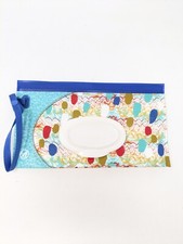 Huggies Clutch N Clean Refillable Baby Wipe Travel Pouch Dots 9.5" X 5.5"