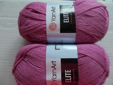 YarnArt Elite yarn, Rose  849 , lot of 2, 328 yds ea 
