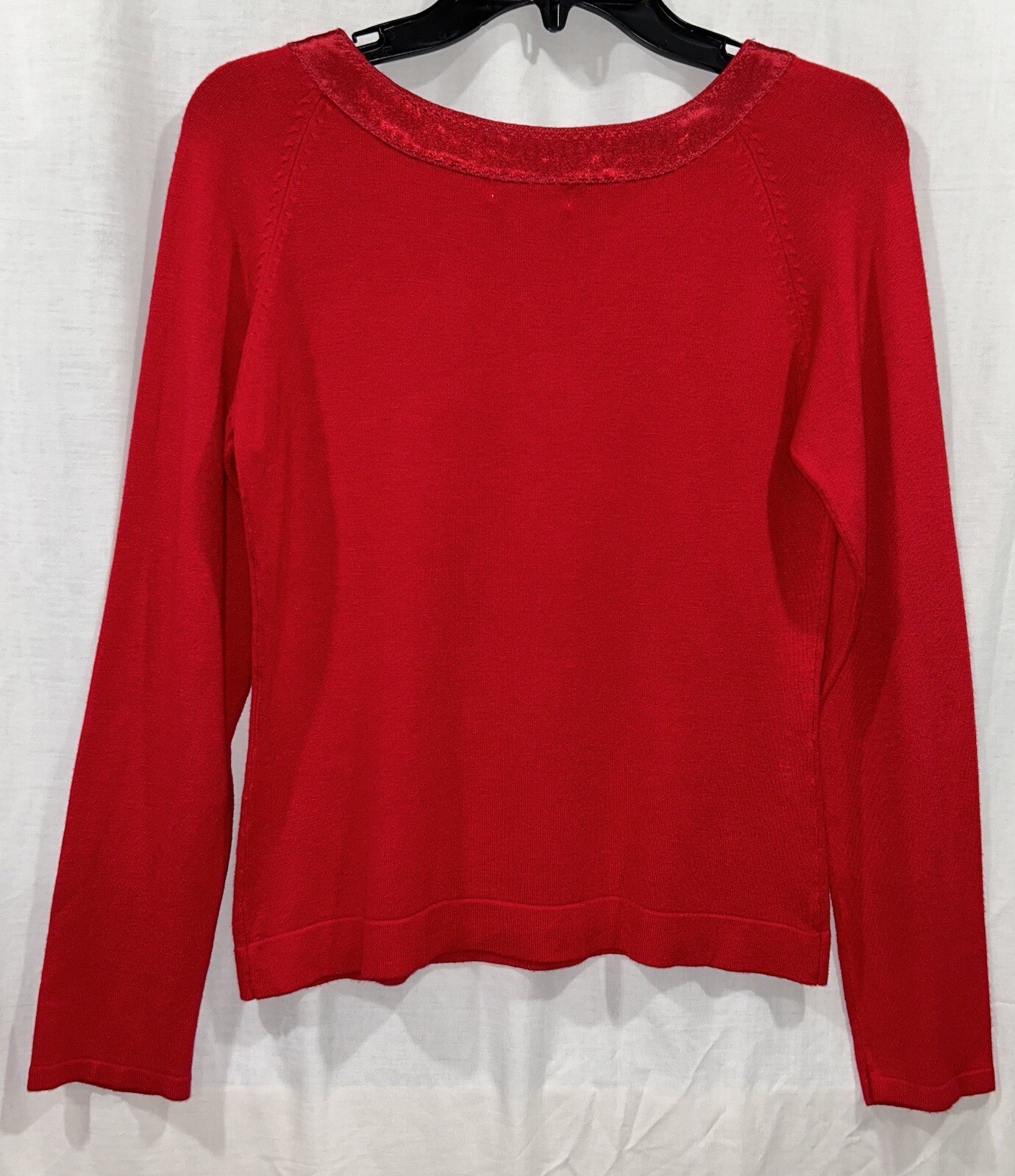 Notations Womens Long Sleeve Ruby Red Sweater Sat… - image 2
