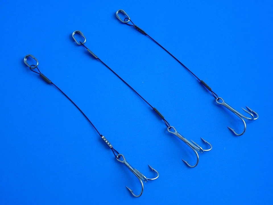 Angsthaken 3 Stück Stinger Drilling Hecht Zander Zusatzhaken Vorfach Angeln