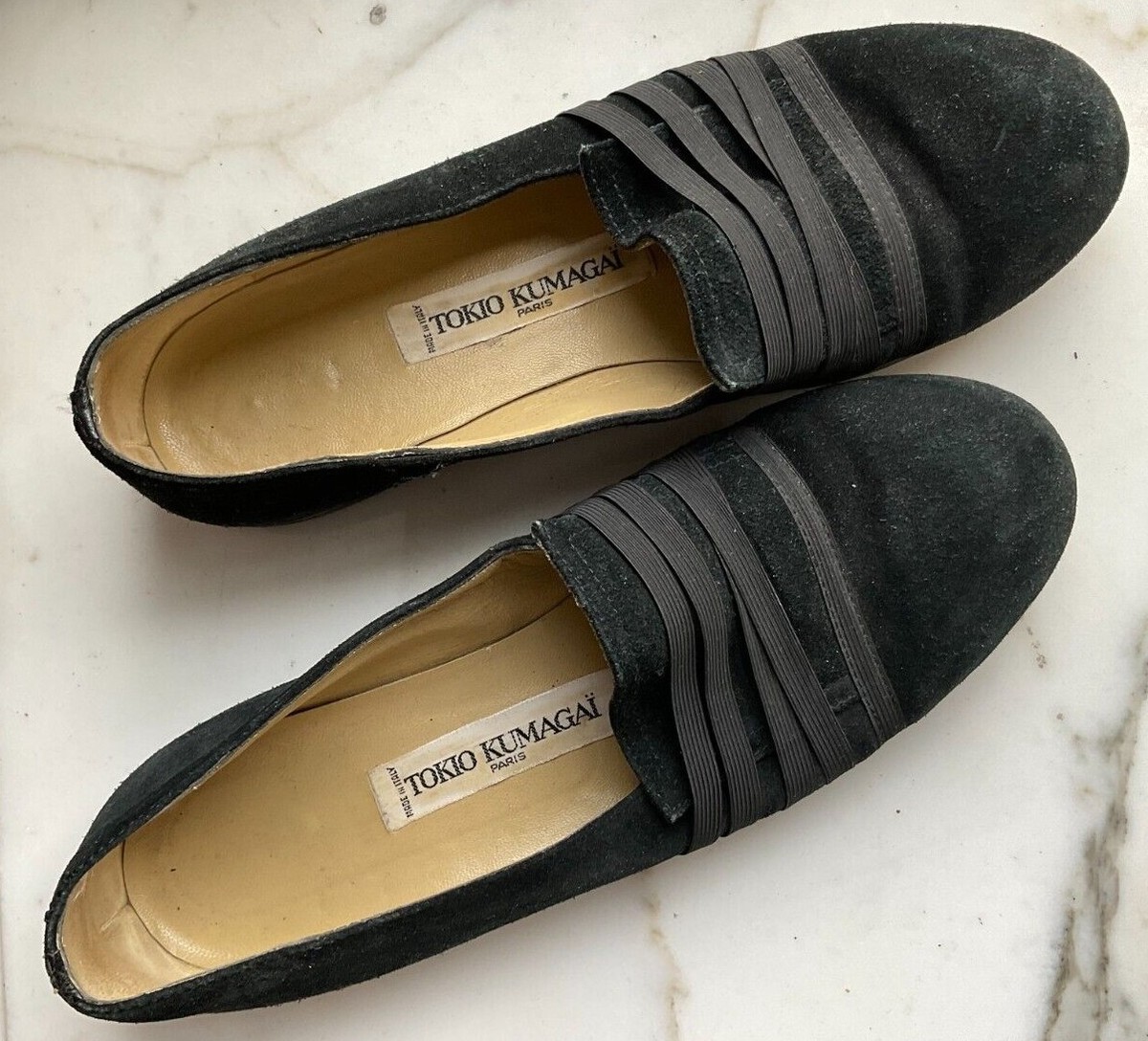 TOKIO KUMAGAI Black Suede Pull On Loafers VINTAGE | eBay