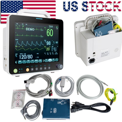 8/12"-Patient Monitor ICU CCU Vital Sign-For Hospital ECG NIBP RESP TEMP SPO2 PR - Picture 20 of 60