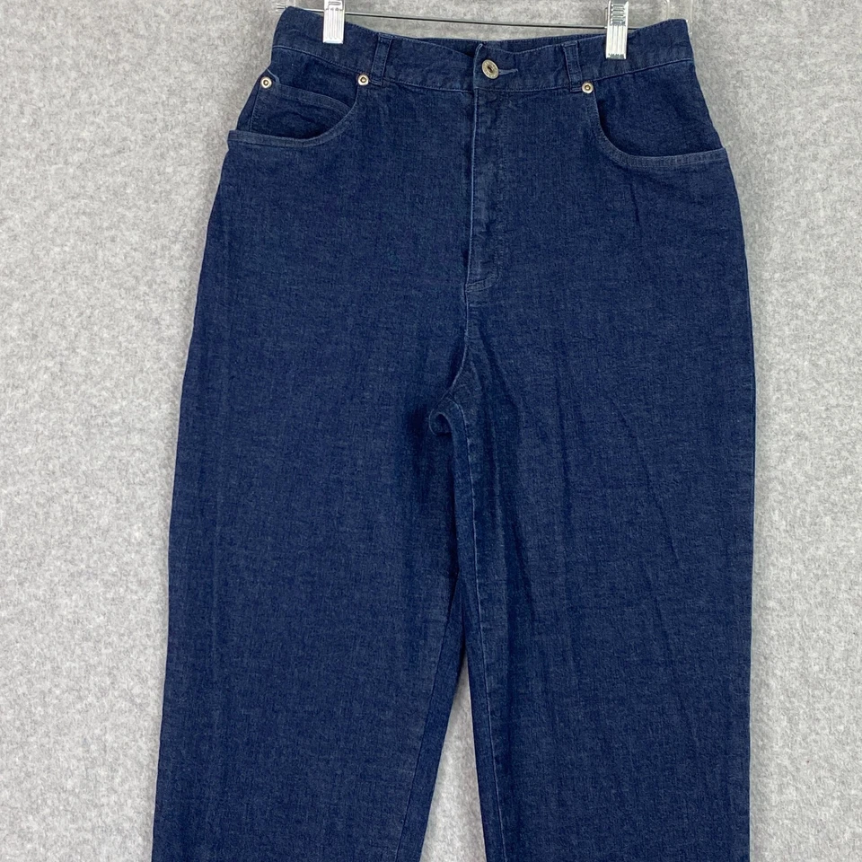 David Brooks Pants Womens 8 Blue Tapered Leg High Rise Stretch Denim Jeans Look - Imagem 2 de 4