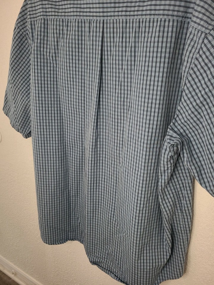 Carhartt Check Pattern Short Sleeve Button Down Shirt Men's XL unclear blue type Vintage Second Hand