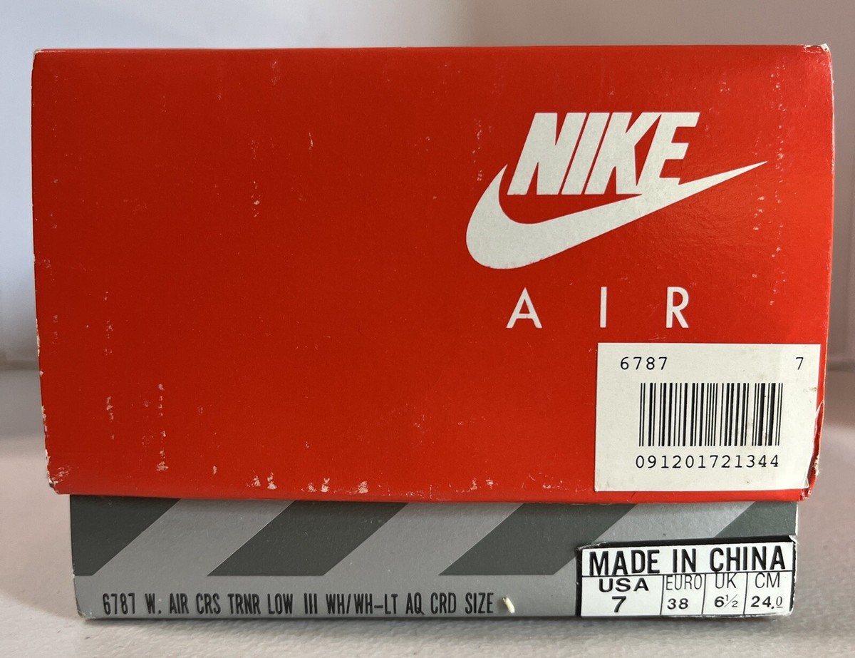 Vintage 1980s -1990s NIKE AIR CRS TRNR Size 7 EMPTY BOX ONLY! “V1