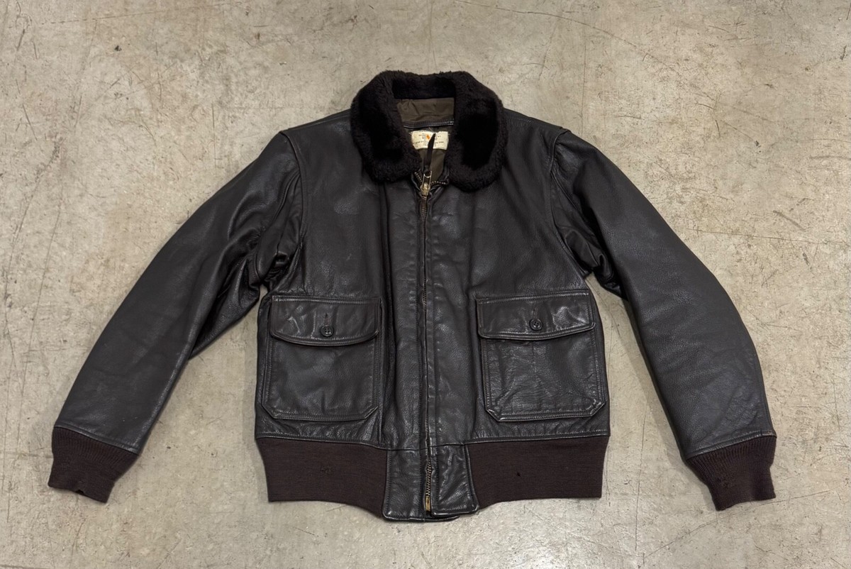 Vintage 70s USN G1 Flight Leather Bomber Jacket Size 42 Vintage 70s USN G1 Flight Leather Bomber Jacket Size 42