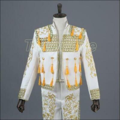 Mens Spanish Bullfighter Matador Outfit Fermin Suit Jackets Pant Cosplay Costume