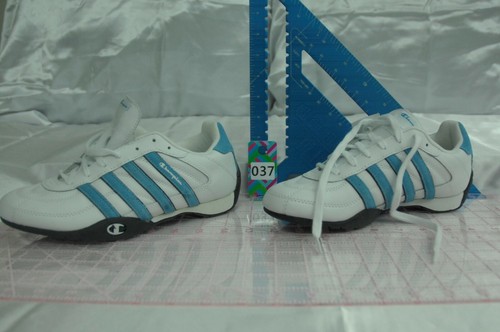 PreOwned Champion White /Blue Leather Stripes Lace-up Sneakers for Women 7.5 - Bild 4 von 11