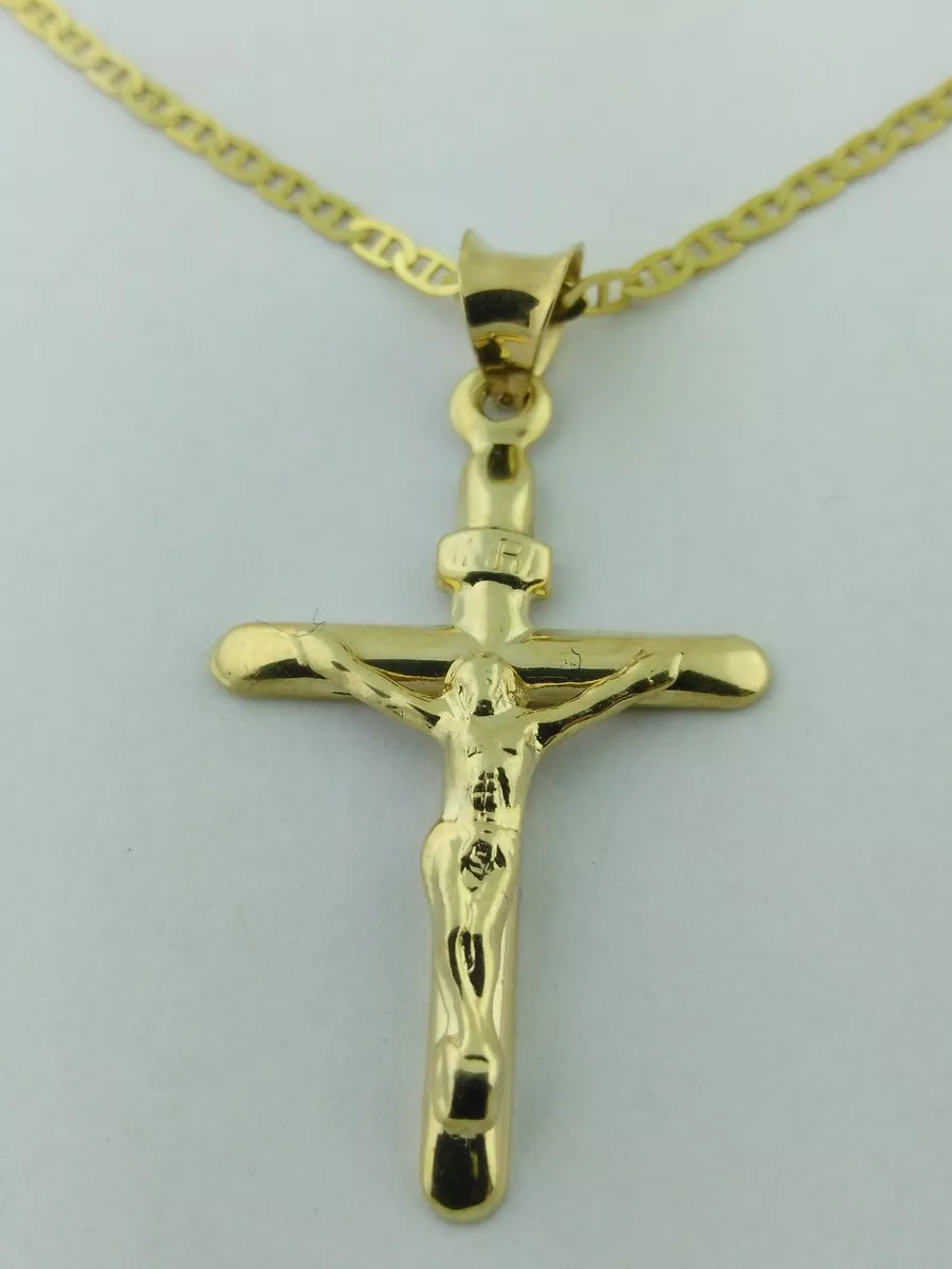 Italian Gold Engraved Cross 20