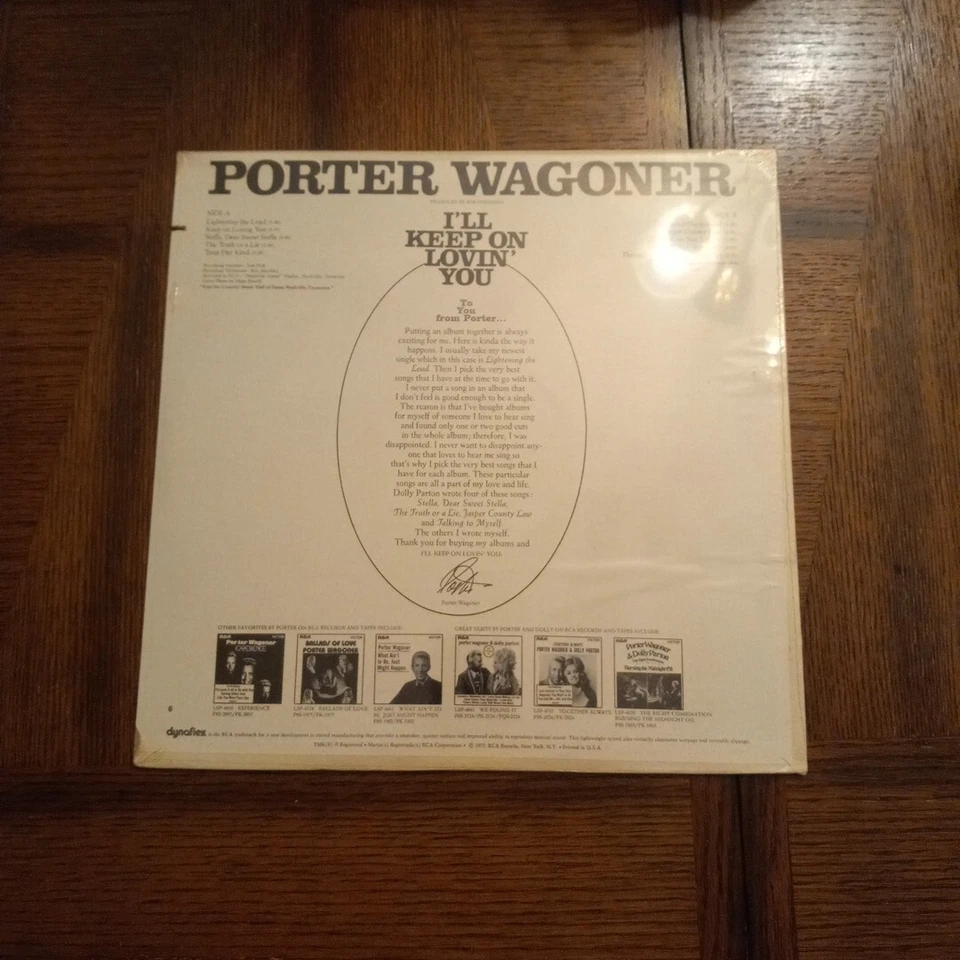 Porter Wagoner I'll Keep On Lovin' You Vinyl LP 1973 RCA APL1 0142 Sealed!!! - Image 2 of 2