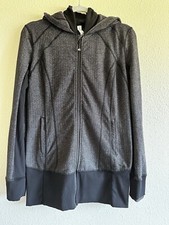 Lululemon Daily Practice Hooded Jacket in Black Herringbone, Women's