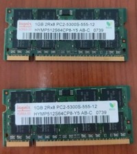 2x Scheda RAM 1GB DDR2 667MHZ PC2-5300 200Pin Per Notebook 