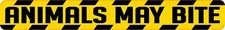 10x1.25 Animals May Bite Sticker Safety Caution Vet Office Zoo Stable Sign Decal
