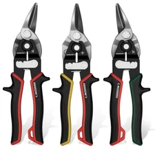 ARROW 3PCS 8" High Leverage Tin Snips Set Aviation Snips Left Straight Right Cut