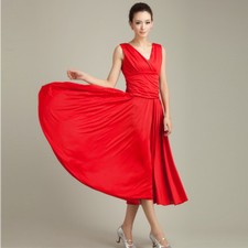 Latin Ballroom Dance Dress Modern Salsa Waltz Standard Long Dress#W094 4 Colors