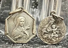 France Beauty antique lot x2 St. Therese of Lisieux "BASILIQUE" -OL Mount Carmel