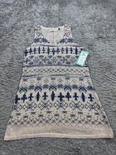 Bad Little Country Girl Top Women Small Beige Linen Aztec Southwestern Tina Nwt