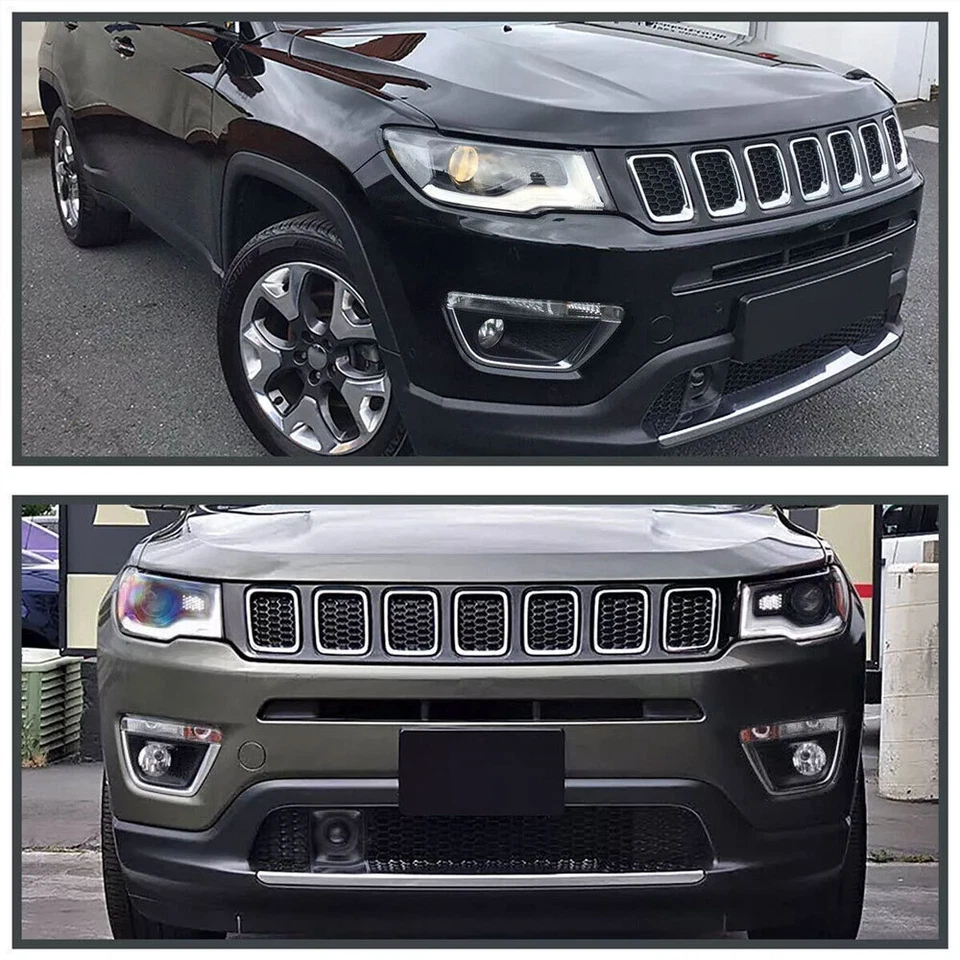 Faro antiniebla parachoques delantero con bombilla H11 + bisel de cubierta para Jeep Compass 2017-2020 Foto 2 de 4