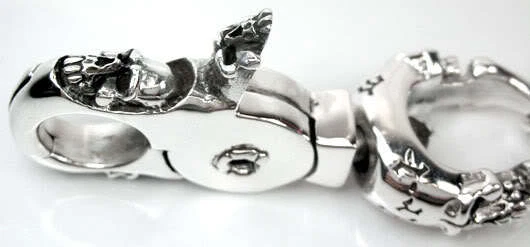 ЧЕРЕП 925 ПРОБЫ БРЕЛОК БУМАЖНИК РЕМЕНЬ ДЕРЖАТЕЛЬ МУЖСКОЙ БАЙКЕР РОК НОВЫЙ ТЯЖЕЛЫЙ - Изображение 4 из 4