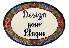 Mexican Ceramic Talavera House Sign Custom Wall Address Sign House Plaque #16