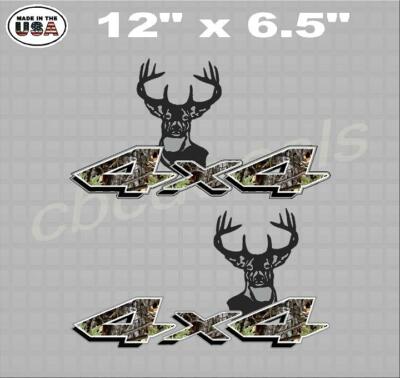 Camo Deer Hunting 4x4 Truck Bed Decal Sticker Truck Decal Set of 2 