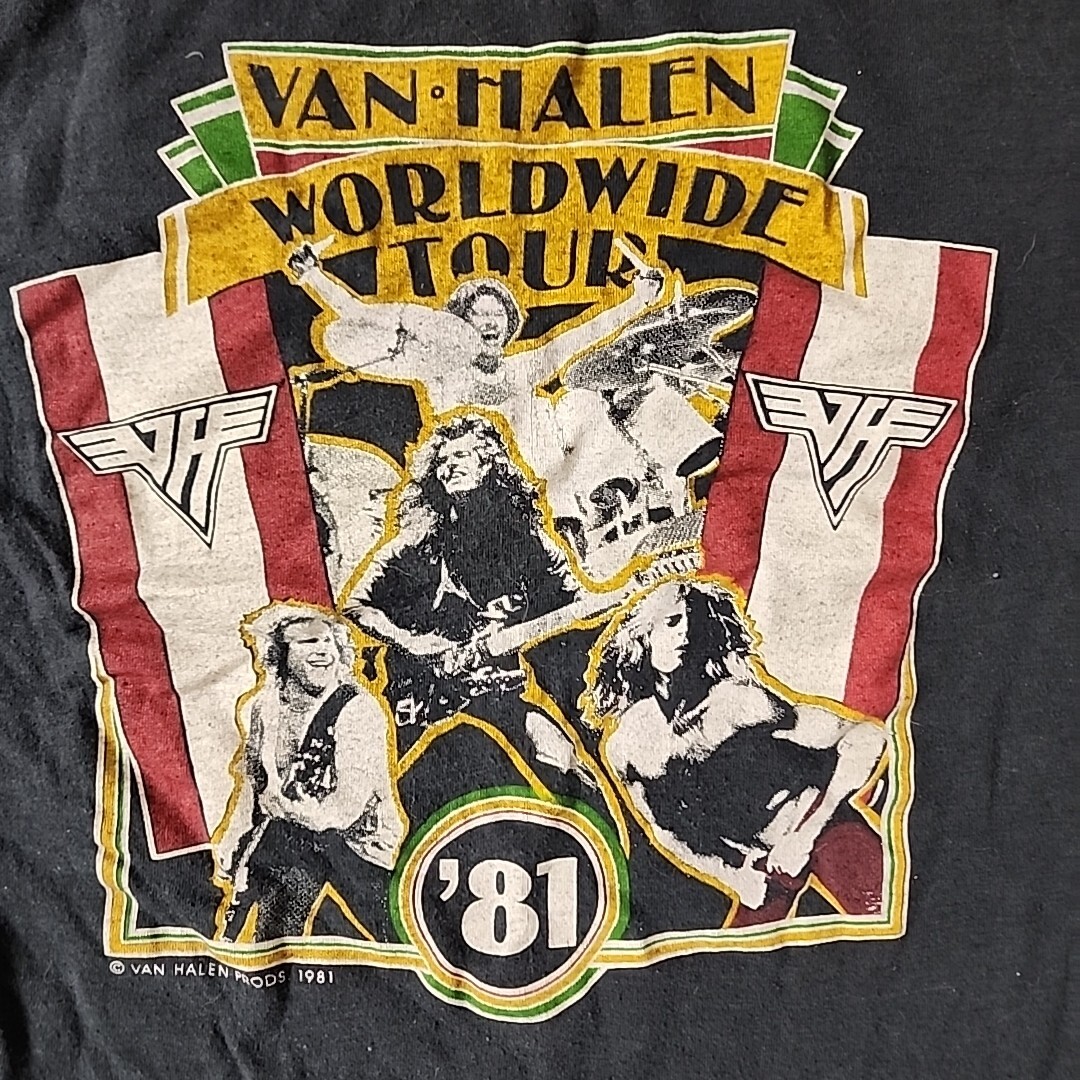 Van Halen Concert Shirt L Blue 1981 World Tour Band Single Stitch