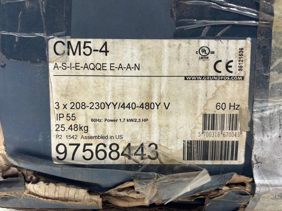 Grundfos CM 5-4 A-S-I-E-AQQE E-A-A-N 97568443 Centrifugal Pump New Fast Shipping - Image 4 of 4